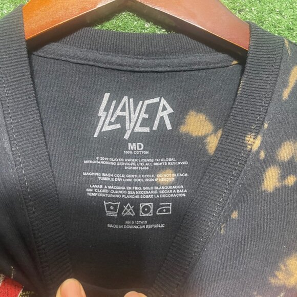 Slayer Dyed Shirt VTG Black M - Picture 3 of 4